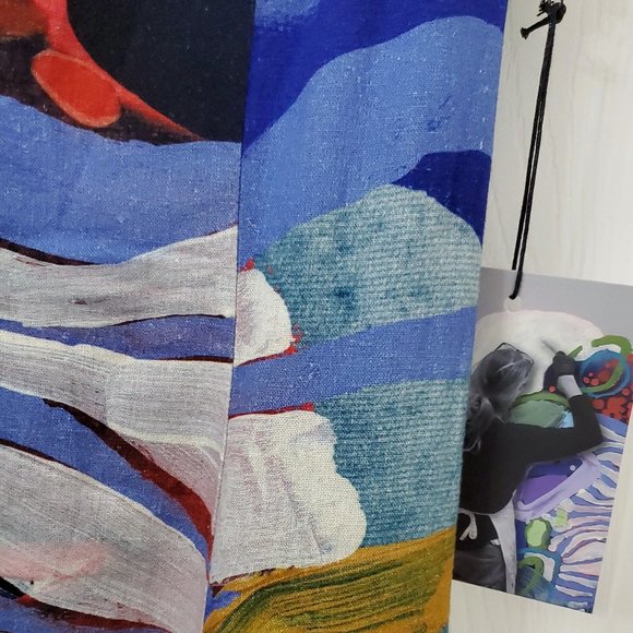 Claire Desjardins Linen Blend Watercolor Below the Surface Sleeveless Dress - Picture 3 of 15